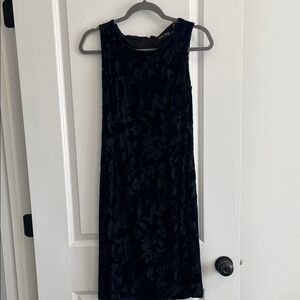 Ivanka Trump Navy Velvet Midi Dress